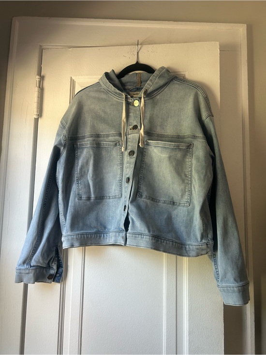 UpWest Jackets & Blazers - Light Wash Denim Hooded Jacket - Up West
